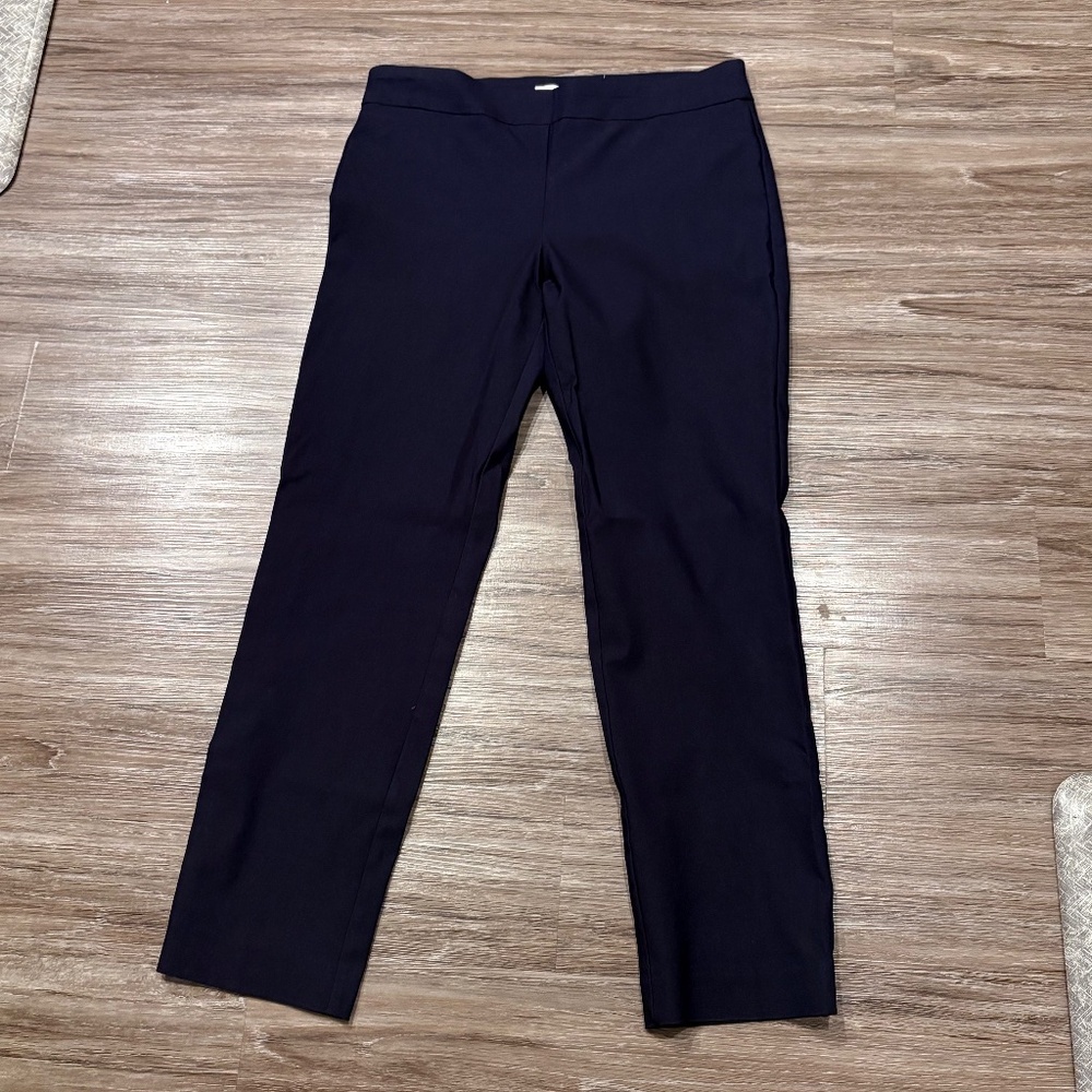 CHARTER CLUB Cambridge Skinny Pull on  Stretch Navy Pants/Trousers, Sz 14